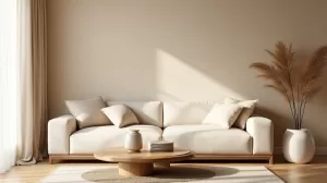 Beżowy salon  jakie dodatki